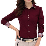 Sidiou Group New Fashion Women OL Shirt Long Sleeve Turn-down Collar Button Blouse Tops