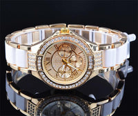 Sidiou Group Women Crystal Watch Ladies Bracelet Women Stainless Steel Quartz Watch