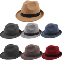 Sidiou Group Wide Brim Hat Jazz Cap Unisex Sun Hat Solid Beach Hat