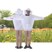 Sidiou Group White Beekeeping Jacket Veil Beekeeping Hat Suit Smock Protective Equipment Kit