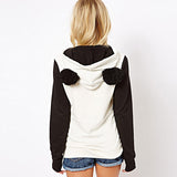 Sidiou Group Women's Thick Panda Hoodie Cardigan Hooded Coat Jacket Sweatshirt