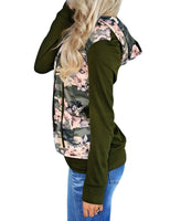 Sidiou Group Women Long Sleeve Floral Print Camouflage Hoodie Sweatshirt with Pocket Top