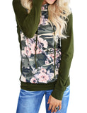 Sidiou Group Women Long Sleeve Floral Print Camouflage Hoodie Sweatshirt with Pocket Top