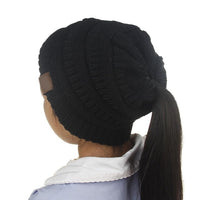 Sidiou Group Cap Autumn Hair Beanie Knitted Winter Girls Wool Cute Outdoor Hat Warm Ponytail Children
