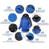 Sidiou Group Men Windproof Fleece Jacket Winter Outdoor Sport Waterproof Ski Jacket Coat