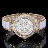 Sidiou Group Women Crystal Watch Ladies Bracelet Women Stainless Steel Quartz Watch