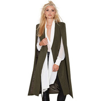 Sidiou Group Autumn Women Long Cloak Blazer Coat Cape Cardigan Jacket Slim Office Suit