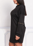 Sidiou Group Women Plus Size Long Sweatshirt Hooded Dress Solid  Casual Slim Hoodies Mini Dress