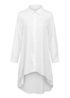 Sidiou Group Women Loose Shirt Long Sleeves Button Down Front High Low Long Blouse Casual Tops