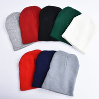Sidiou Group Unisex Plain Beanie Knit Hat Winter Warm Cap Solid Color Hip-pop Slouchy Skull Hat