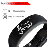 Sidiou Group Casual Rechargeable Sleep LED Monitor USB Silicone Smart-bracelet DC Port Smartwatch