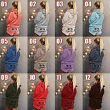 Sidiou Group Womens Hooded Fleece Nightwear Ladies Fluffy  Tracksuit Hoodie Pyjamas Casual Homewear
