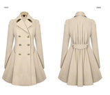Sidiou Group Double Breatsed Slim Fit Long Parka Ladies Party Swing Trench Coat Jacket Outwear
