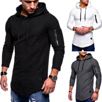 Sidiou Group Men Slim Fit Athletic Gym Muscle Hoodies T-shirt Tops Hooded Long Sleeve Blouse