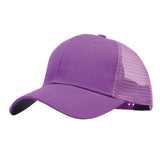 Sidiou Group Mesh Patchwork Ponytail Unisex Breathable Adjustable Snapback Golf Peaked Hat Outdoor