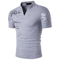 Sidiou Group Mens Summer Tops Short Sleeve V Neck T-Shirt Slim Fit Casual Sports Blouse