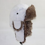 Sidiou Group Unisex Bomber Hats Men Women Russian Hat Trapper Bomber Warm Trooper Ear Flaps Winter Ski Hat Solid Casual Faux Fur Cap Headwear