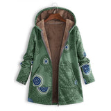 Sidiou Group Womens Floral Printed Long Sleeve Hoody Coat Hooded Fur Lined Winter Warm Jacket