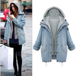 Women Two Piece Set Denim Jacket