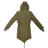 Sidiou Group Winter Women's Fleece Parka Warm Coat Hoodie Overcoat Long Jacket Army Green