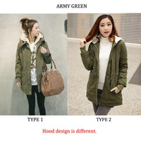 Sidiou Group Winter Women's Fleece Parka Warm Coat Hoodie Overcoat Long Jacket Army Green