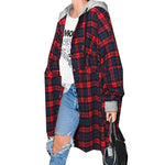 Women Plaid Hooded Shirt