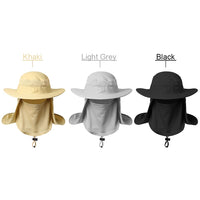 Sidiou Group UV Protection Wide Brim Cap Breathable Face Neck Flap Sun Hat Fishing Hat Anti-mosquito Sun Hat Cap