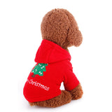 Sidiou Group Cute Pet Dog Christmas Tree Printed Hoodie Puppy Coat Autumn Winter Warm Clothes