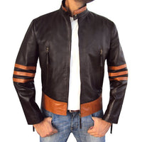 Sidiou Group PU Leather Jacket Personality  Large Size Fashion  Clothing for Male Stripe Coat