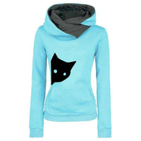 Sidiou Group Womens Long Sleeve Cat Printed Hoodie Sweatshirt Jumper Pullover Tops Outwear