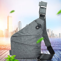 Sidiou Group Men Canvas Chest Bag Anti-Theft Men's Messenger Bags Casual Crossbody Bag  Shoulder Bag