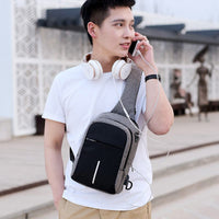 Sidiou Group USB charge one shoulder bag messenger bags waterproof sling chest bag  cross body bags