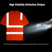 Sidiou Group Reflective Safety Work Shirt Vest Work Clothes  Reflective T-shirt Polo Shirt