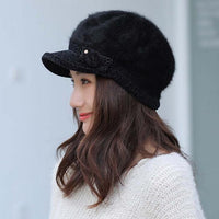 Sidiou Group Women Winter Warm Knot Bow Rhinestone Beret Caps  Hat