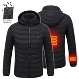 Sidiou Group Winter USB Digital Charging and Heating Men's Jacket Polyester Fiber Hooded