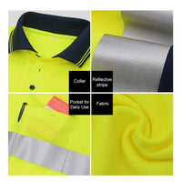 Sidiou Group Reflective Shirt Long Sleeve T-Shirt Reflective Tapes Polo Shirt Working Clothes