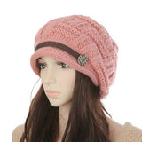 Women Winter Knitted Braided Beanie Hats