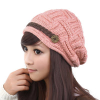 Sidiou Group Women Winter Knitted Braided Beanie Hats Cabled Checker Pattern Hat