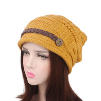 Sidiou Group Women Winter Knitted Braided Beanie Hats Cabled Checker Pattern Hat