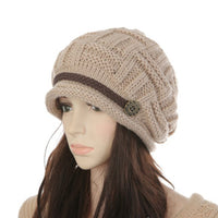 Sidiou Group Women Winter Knitted Braided Beanie Hats Cabled Checker Pattern Hat