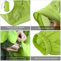 Sidiou Group Coated Nylon Raincoat Soft Rain Coat Waterproof Hooded Rain Poncho Outdoor Rain Jacket