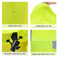 Sidiou Group Reflective Waterproof Rain Jacket Rainwear Coat Luminous Safety Raincoat