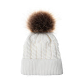 Sidiou Group Winter Women Knitted  Wool Hat Hair Ball Earmuffs Caps Kid Hairball Beanie Cap