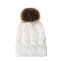 Sidiou Group Winter Women Knitted  Wool Hat Hair Ball Earmuffs Caps Kid Hairball Beanie Cap