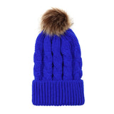 Sidiou Group Winter Women Knitted  Wool Hat Hair Ball Earmuffs Caps Kid Hairball Beanie Cap