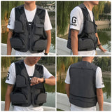 Sidiou Group Outdoor Waistcoat Sleeveless Mesh Fishing Jacket Multi-pockets Photography Vest