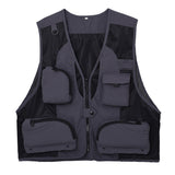 Sidiou Group Outdoor Waistcoat Sleeveless Mesh Fishing Jacket Multi-pockets Photography Vest