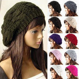 Sidiou Group Winter  Women Knitted  Hats Wool Slouchy Beanies Beret Hat Ski Cap