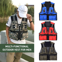Sidiou Group Outdoor Fishing Waistcoat Sleeveless Mesh Fishing Jacket Photography Vest