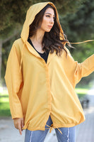 Sidiou Group Women Hooded Yellow Jacket